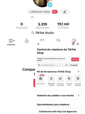 Conta tik tok shop