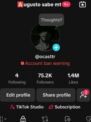 Conta tiktok 72K de seguidores