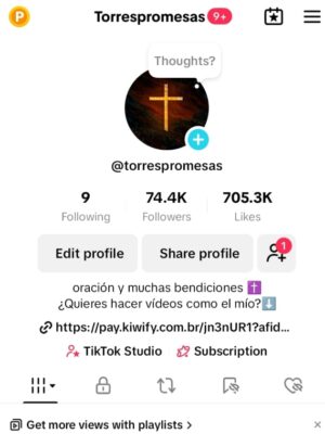 Conta tiktok 74K de seguidores